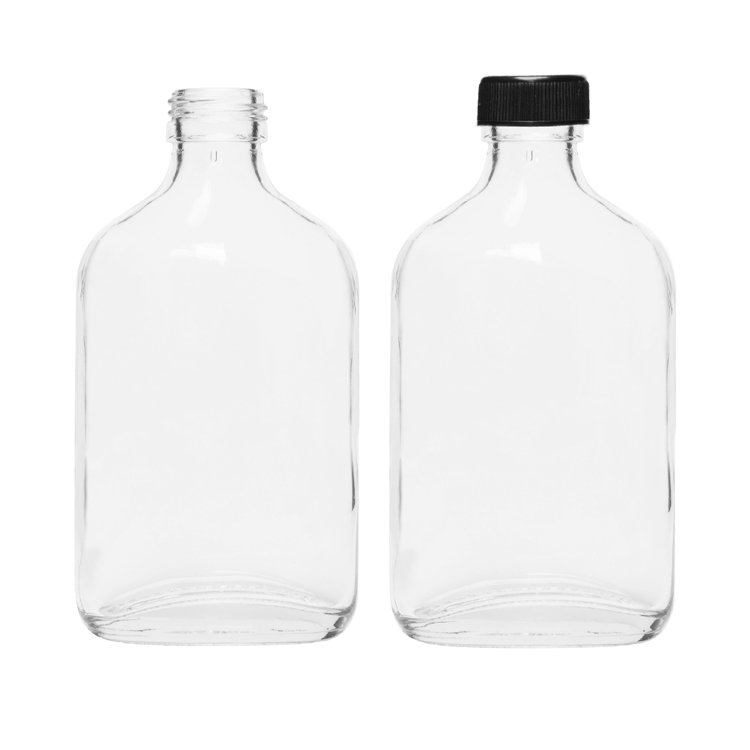 Clear Glass Flask Liquor Bottle for Juice Beverage 100ml 200ml 350ml 500ml