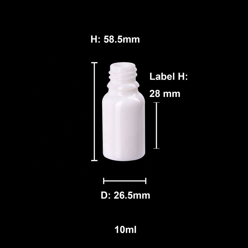10ml opal glass bottle 10 ml white glass dropper bottle cosmetic serum dropper with white plastic dropper pipette for oil