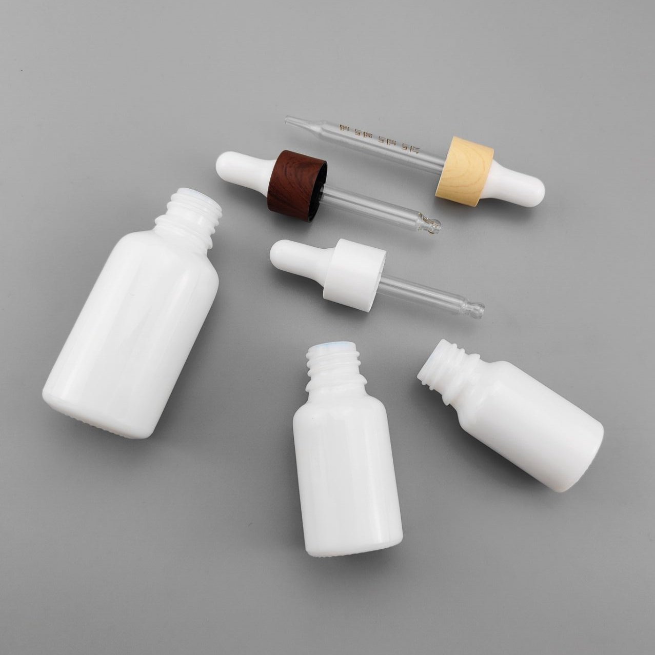 10ml opal glass bottle 10 ml white glass dropper bottle cosmetic serum dropper with white plastic dropper pipette for oil