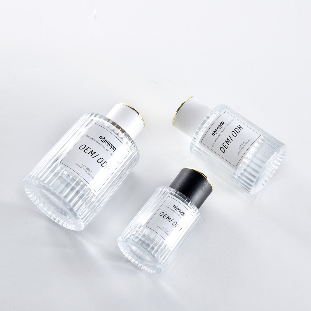 Luxury 30/50/100ML Round Shaped Empty Perfume Cylinder Glass Bottles Perfume Travel Refill Bottle