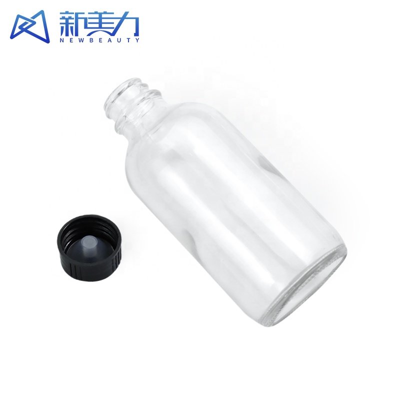 High quality Transparent Boston Type Essential Oil Glass Bottle Perfume Dropper Bottle Lotion Cosmetic Sub-bottling
