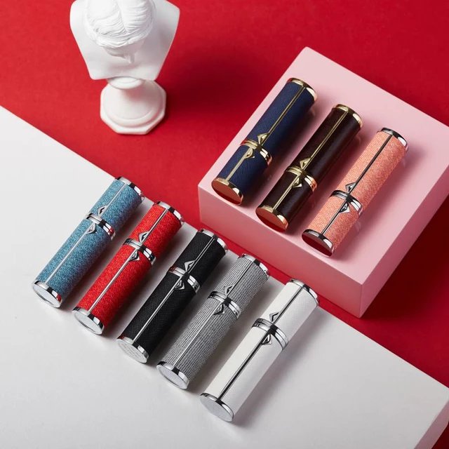 Glass spray bottle 5ml frosted glass bottle with grey aluminum spray pump perfume atomizer 5 ml customised perfume bottles