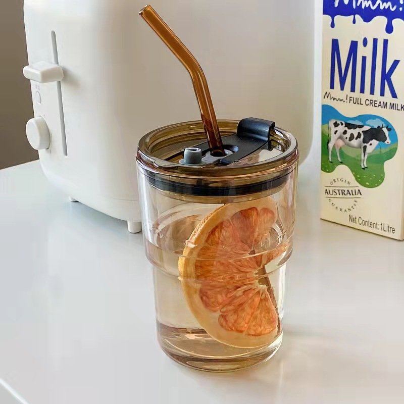 Glass Durable Lemon Juice Tritan Fruit Infuser Bottle with Unique Leak Proof Sealed Cup Water Bottle student girls women
