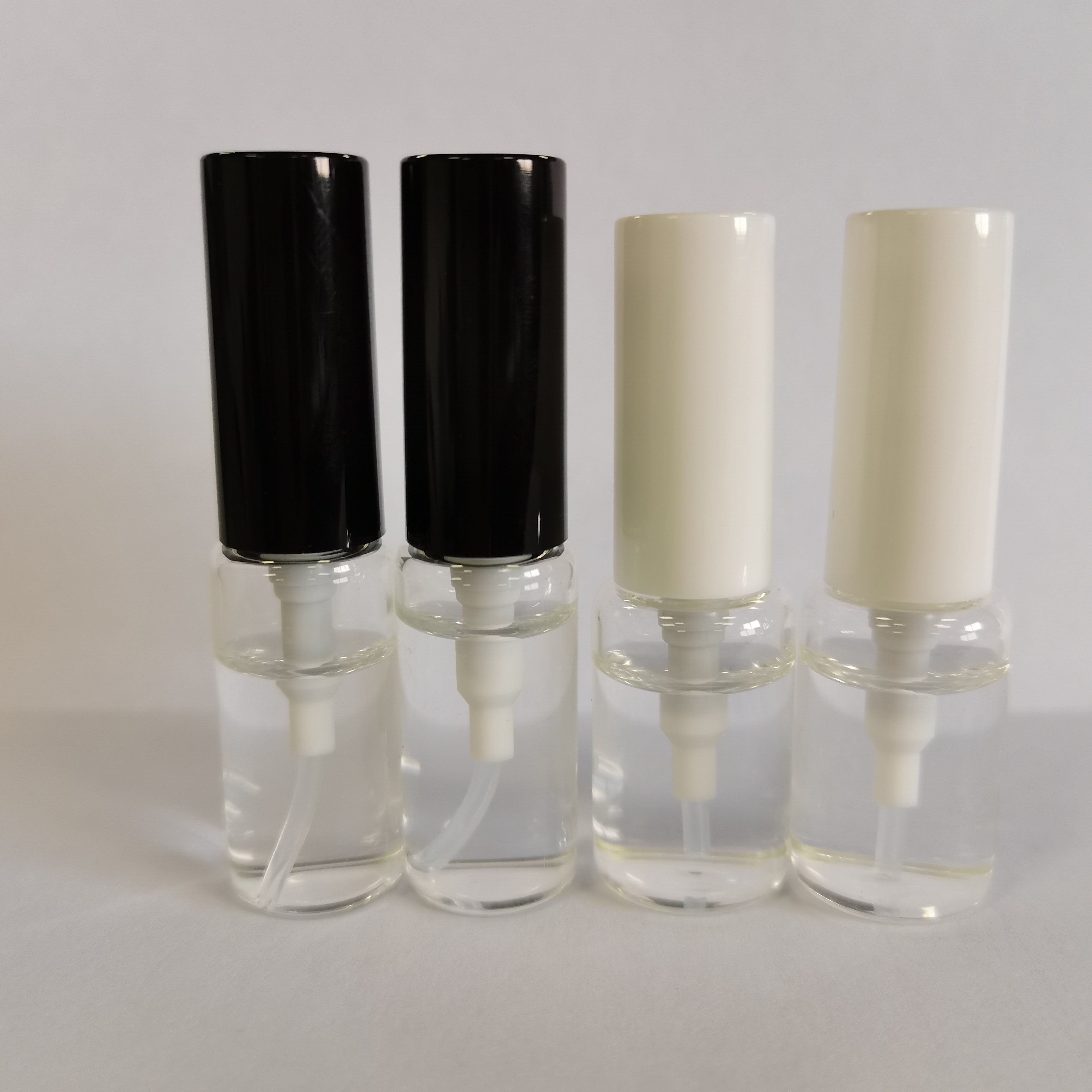 Hot selling 5/10/12 mL Transparent/Frosted tube glass bottle spray bottles for perfumes with full cover