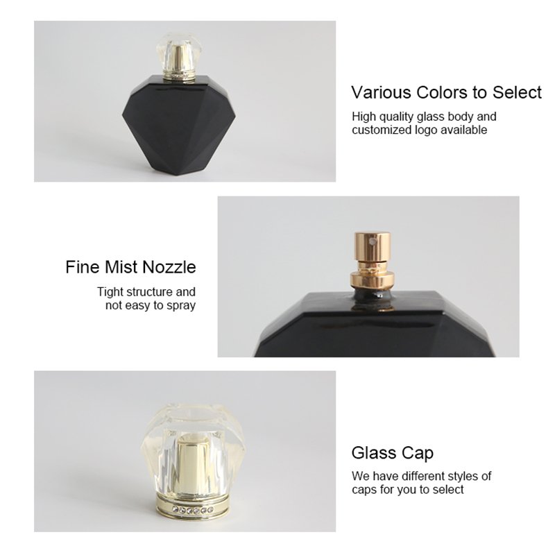 Fashion Hand Made Polish 30ml 60ml 100ml Empty Spray Parfum Botol Beautiful Shape Cosmetic Packaging Clear Glass Perfume Bottle