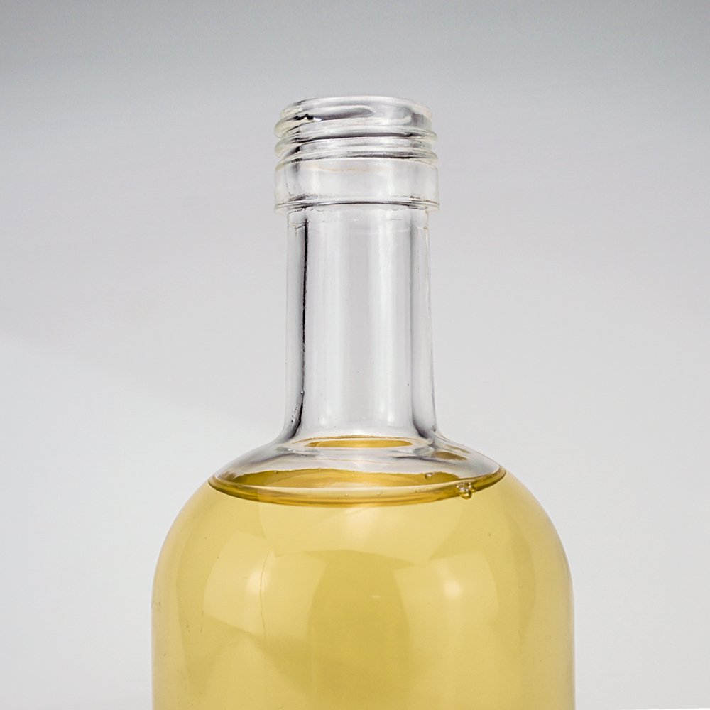 wholesale 350ml 1liter round bottles glass empty gin vodka whiskey glass liquor bottle brandy glass bottle with lid