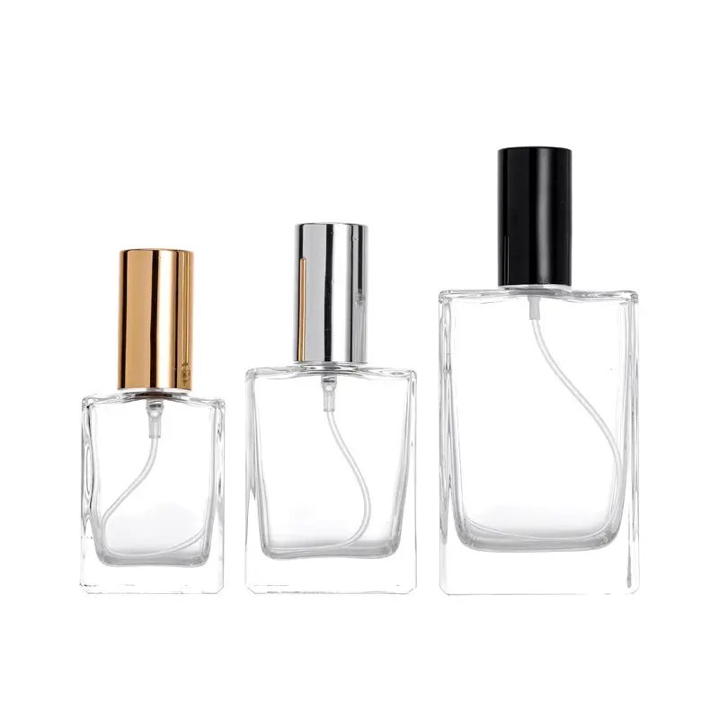 Empty new design cosmetic mist spray bottles custom colorful 50ml 100 ml luxury perfume glass bottle