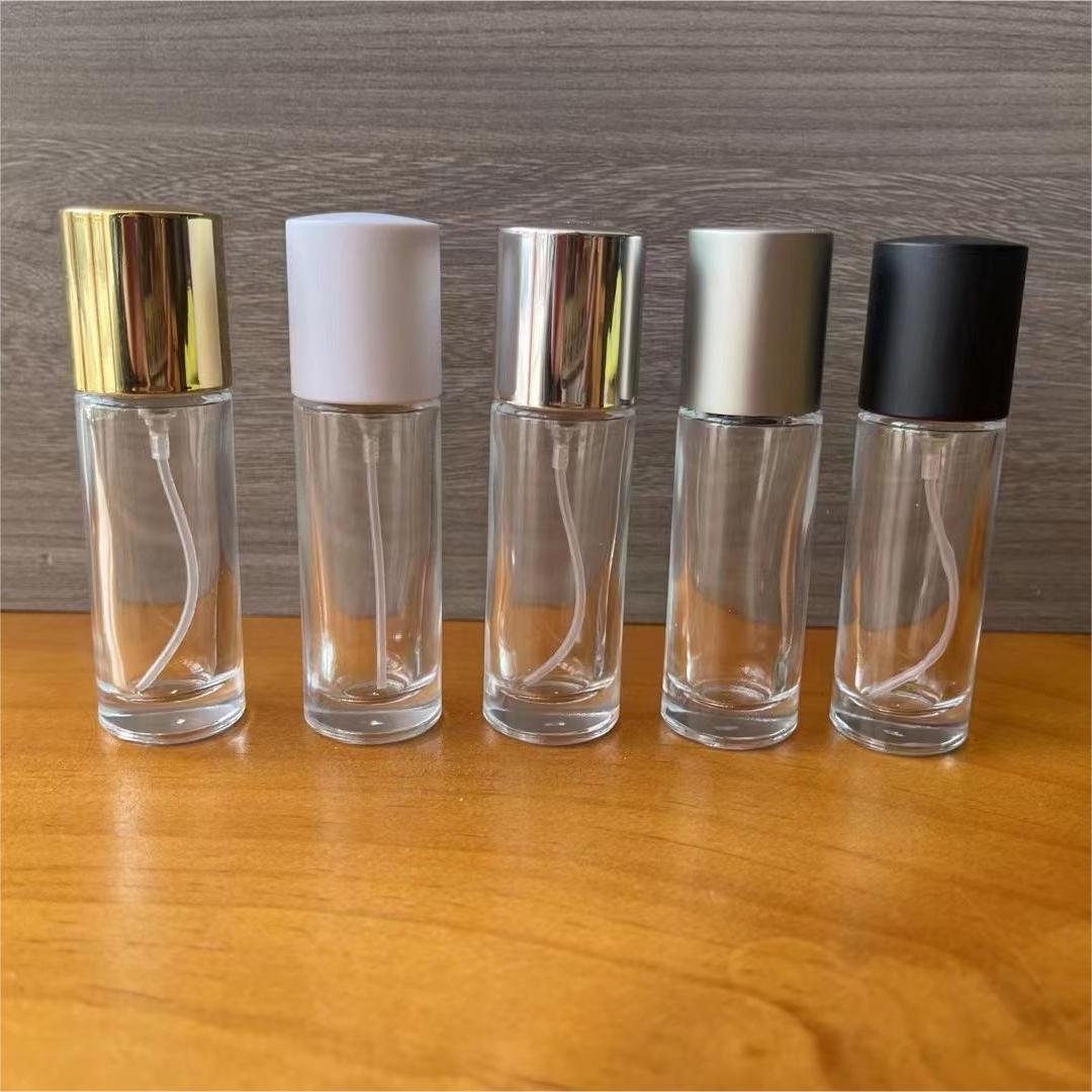 MUB Wholesale Fancy New Design Round 10ml 15ml 20ml 30ml Glass Perfume Decants with Easy Crimpless Pump