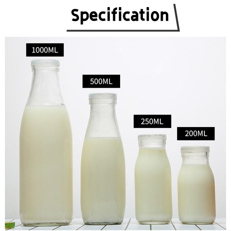 Factory Price 150ml 200ml 250ml 1000ml Low Price Reusable Transparent Milk glass bottle
