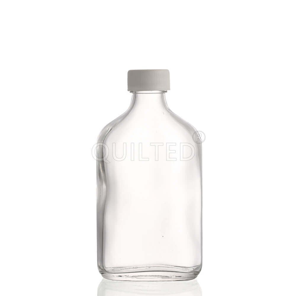 Empty liquor Flask Flat Juice Whiskey Cold Brew Coffee Glass Bottle With Lid