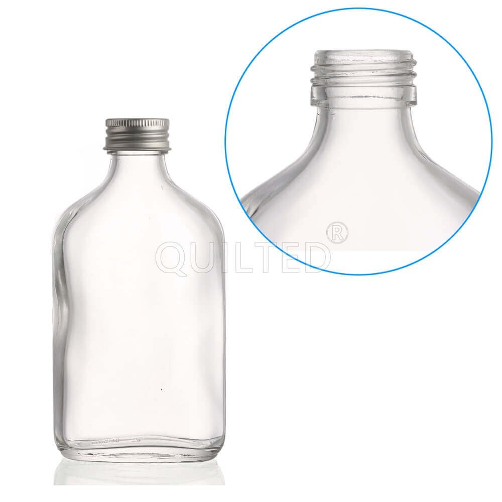 Empty liquor Flask Flat Juice Whiskey Cold Brew Coffee Glass Bottle With Lid