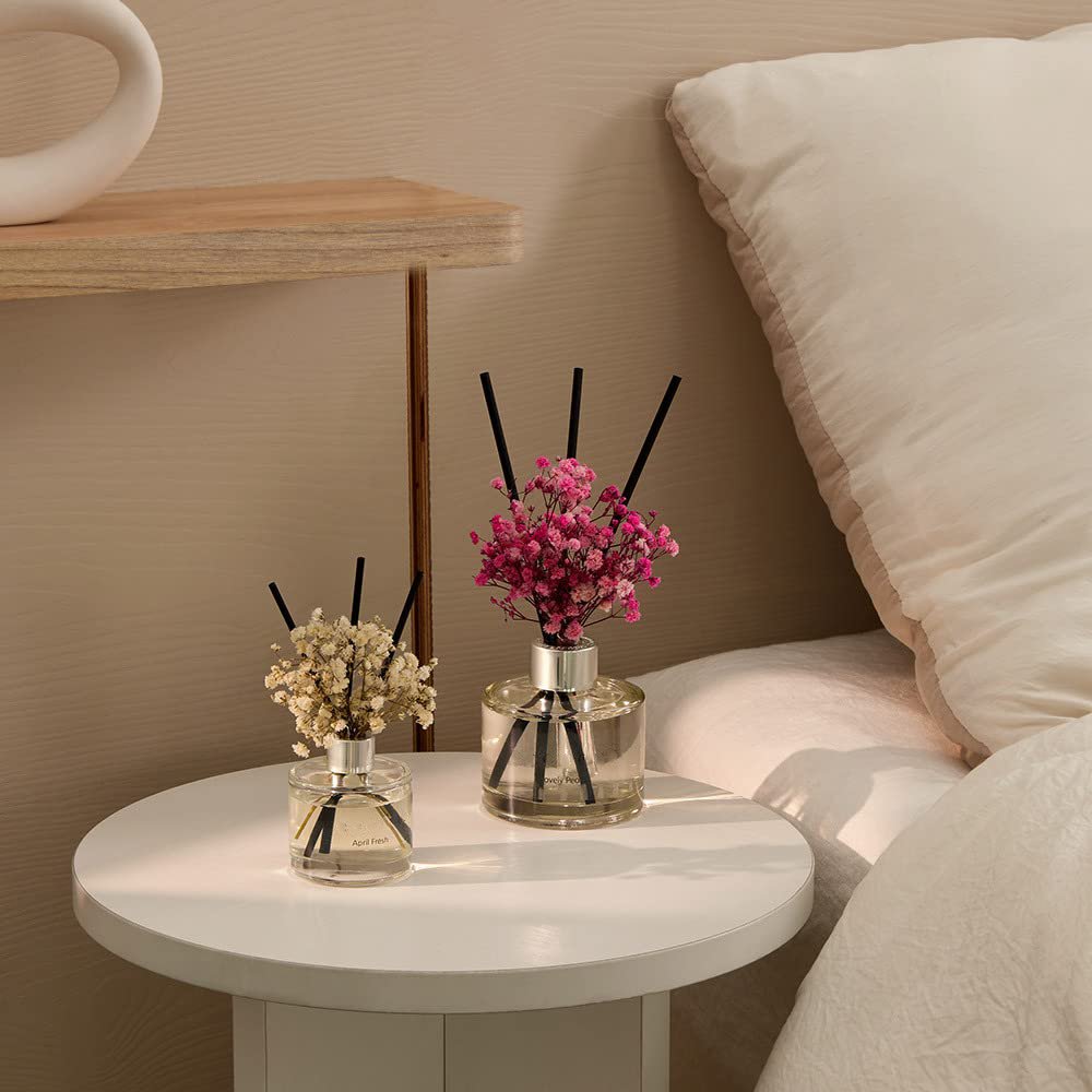 Custom Glass Bottle White Jasmine Flower Aromatherapy Reed Diffuser Sets for Home & Office Decor