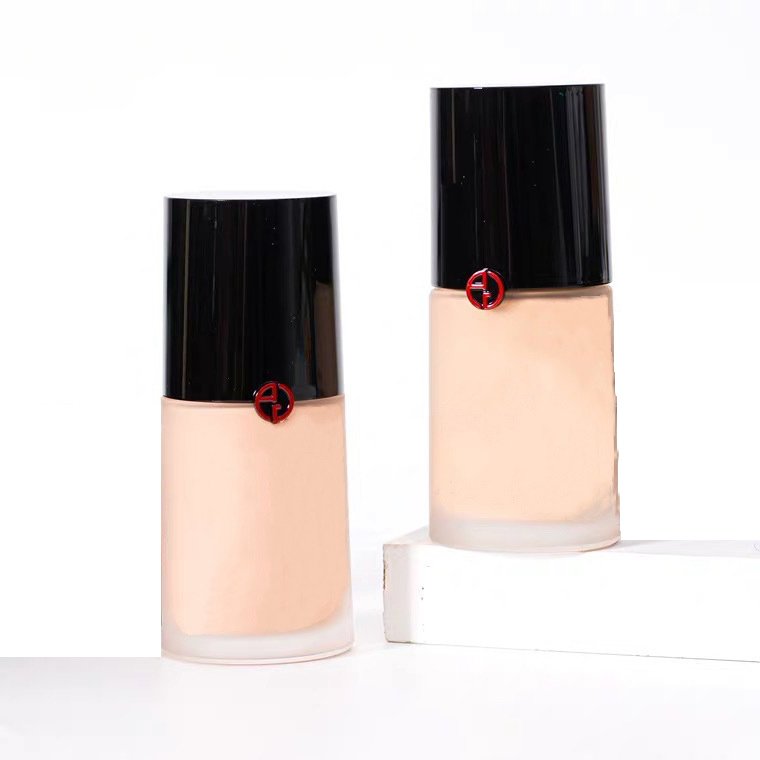 Innovation international big brand clear liquid foundation glass bottle 30ml cosmetic packaging empty bottle with airless pump