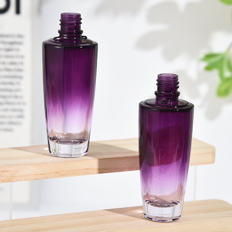 55ml high quality purple clear glass bottle 15 Screw perfume glass bottle Luxury empty perfume bottle