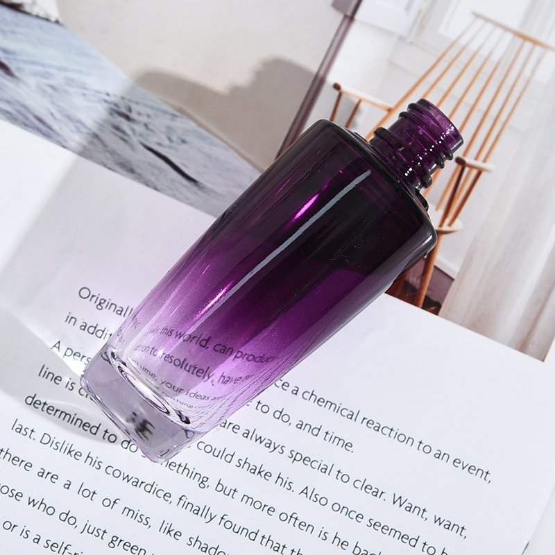 55ml high quality purple clear glass bottle 15 Screw perfume glass bottle Luxury empty perfume bottle