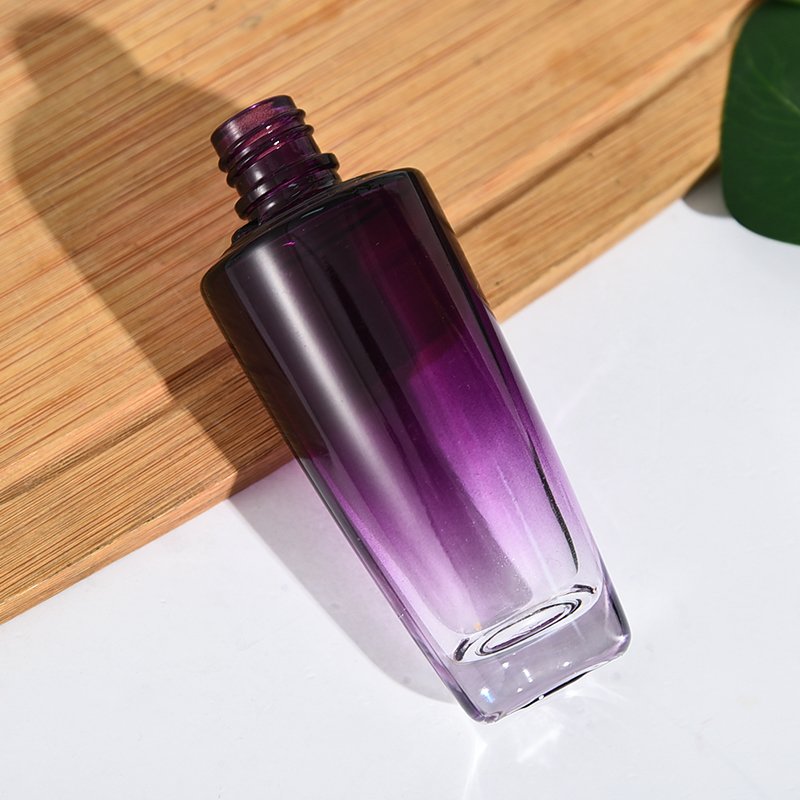 55ml high quality purple clear glass bottle 15 Screw perfume glass bottle Luxury empty perfume bottle