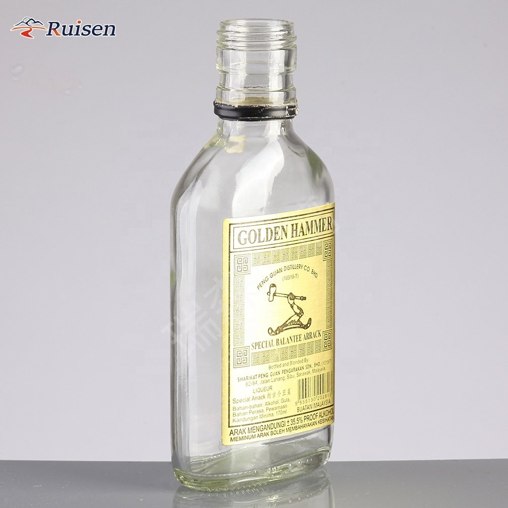 100ml glass whisky bottles 10cl glass bottle small square liquor whisky bottle