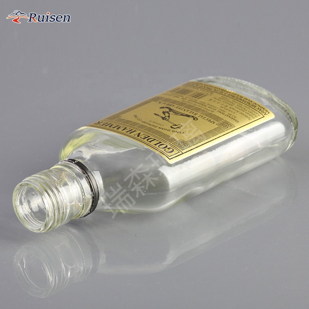 100ml glass whisky bottles 10cl glass bottle small square liquor whisky bottle