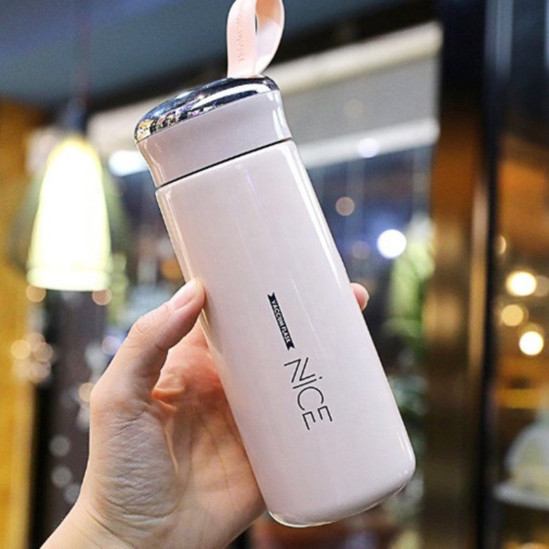 Wholesale Cheap Supplier Blue Pink Gift Set Double Wall Glass Water Bottles With Lid