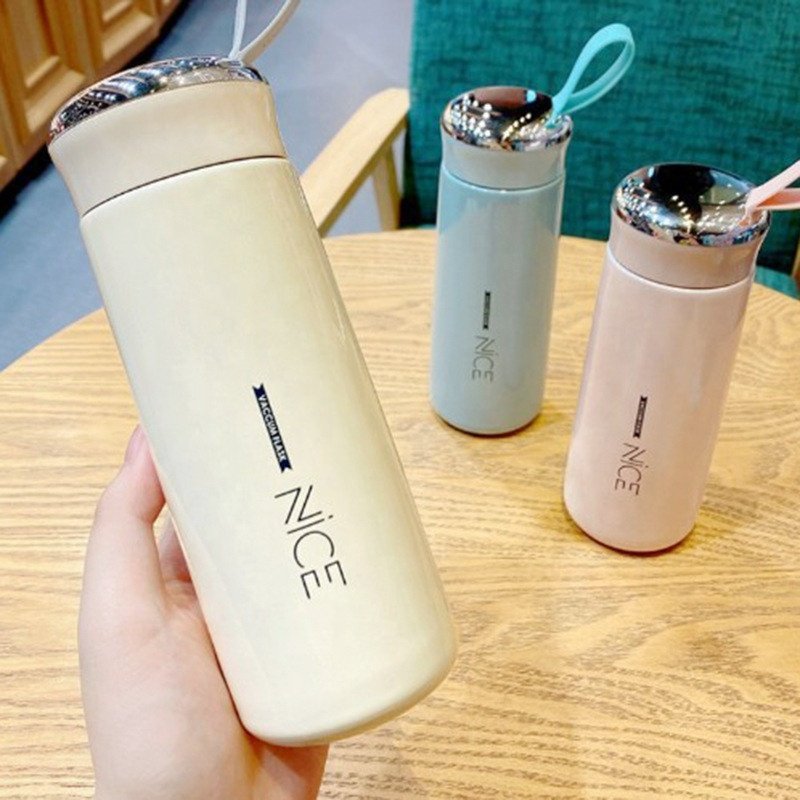Wholesale Cheap Supplier Blue Pink Gift Set Double Wall Glass Water Bottles With Lid
