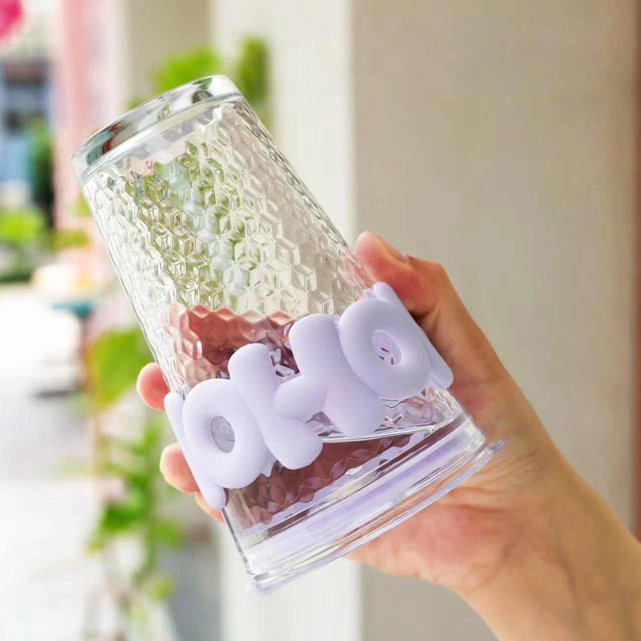 450ml Glass Mugs Leak-proof Reusable Coffee Cup Office Straw and Straight Drinking Dual-purpose Lid Glass Bottle