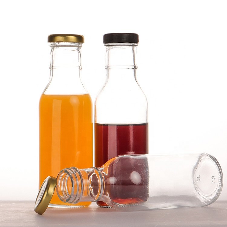 Factory Wholesale Custom Logo 350ml 500ml Juice Bottles Cheap Glass Bottles With Screw Cap