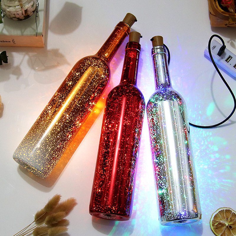Customized 750ml gilded glass bottle champagne bottle