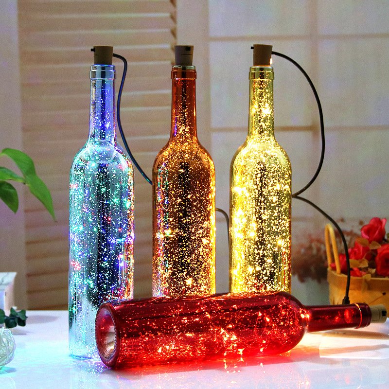 Customized 750ml gilded glass bottle champagne bottle