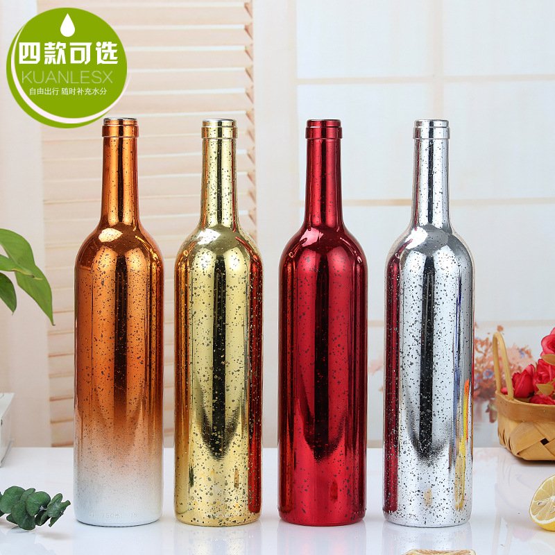 Customized 750ml gilded glass bottle champagne bottle