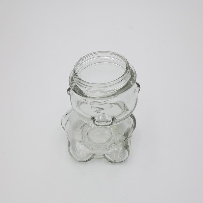 80ml Honey teddy bear glass bottle with metal lid