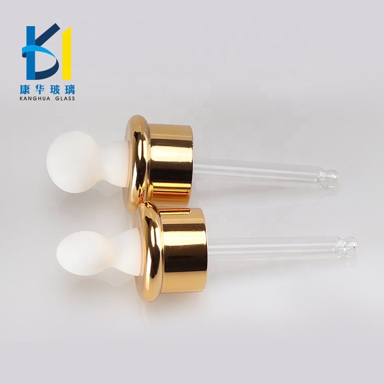 20ml 30ml 40ml Luxury Cosmetic Glass Dropper Bottle With Golden Silver Dropper Lid For Essential Oil Serum