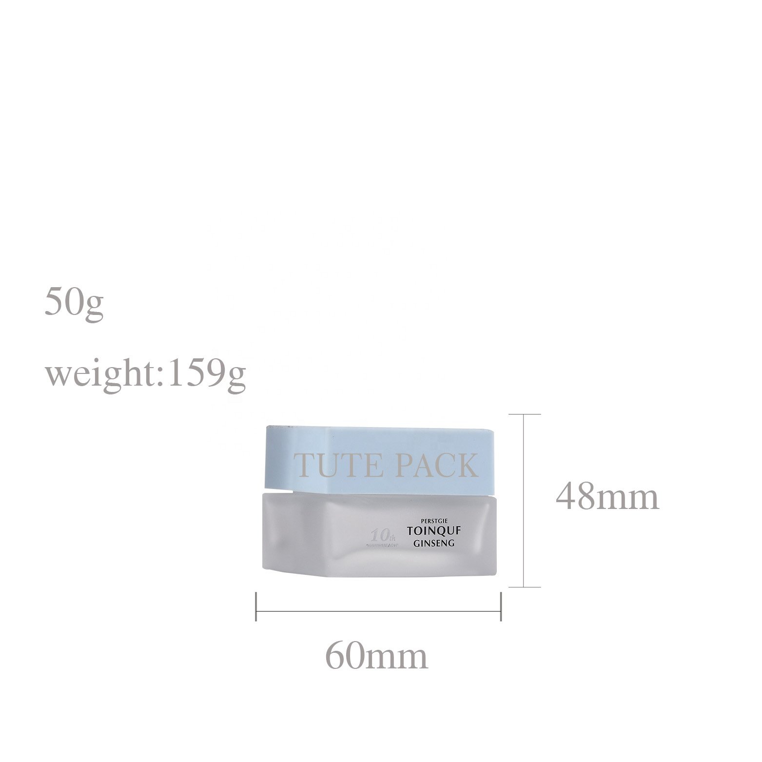 30g 50g 40ml 100ml 120ml Square cosmetic bottle frosted square glass cosmetic bottle 2021New glass bottle