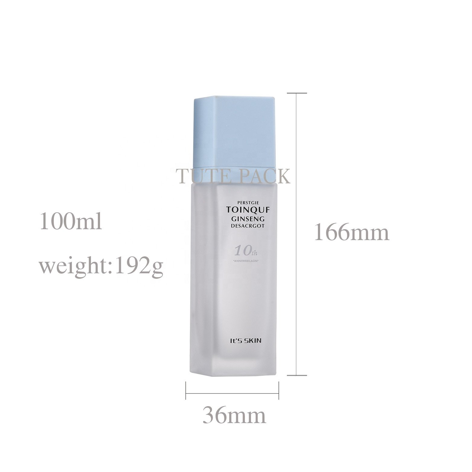 30g 50g 40ml 100ml 120ml Square cosmetic bottle frosted square glass cosmetic bottle 2021New glass bottle