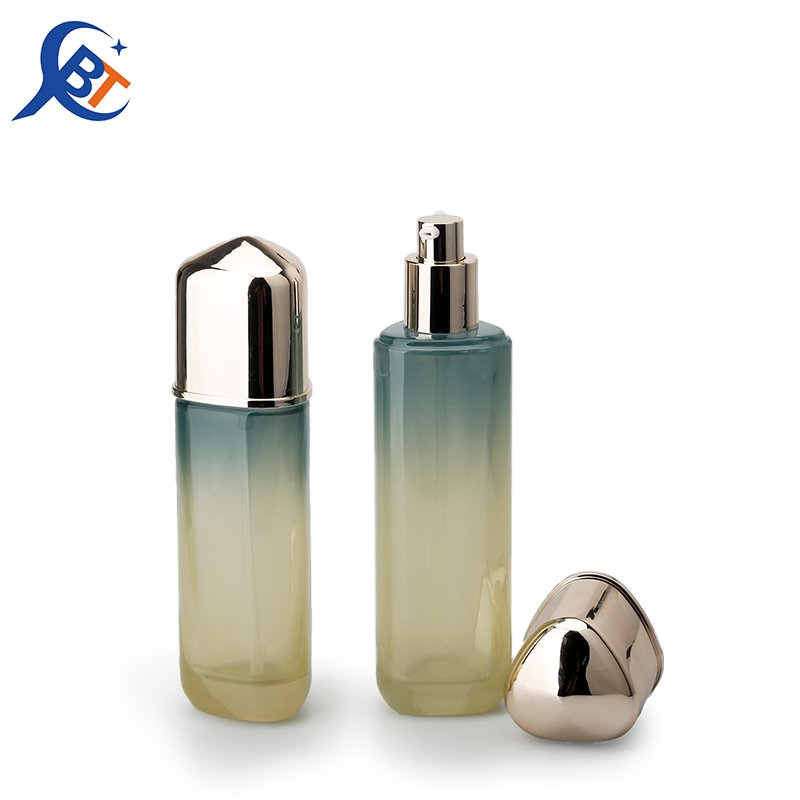 Luxury 100ml 120ml Glass Pump Bottles for Skin Care Hot Stamping Empty Facials Serums Sunscreens for Packaging