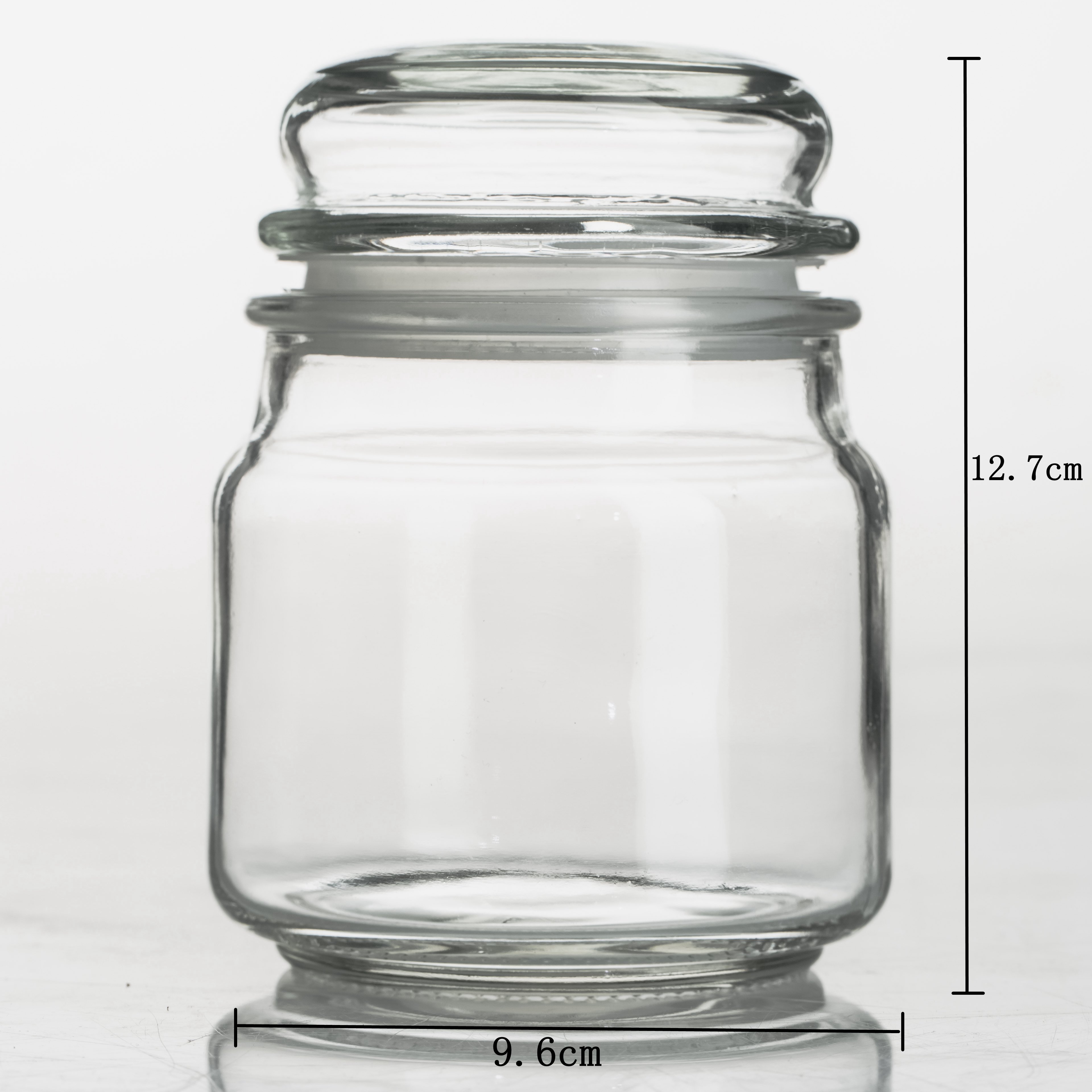 Hot Sales Clear Small Cylinder Modern Glass Bottle Food Storage Container Apothecary Jars With Glass Bubble Lid