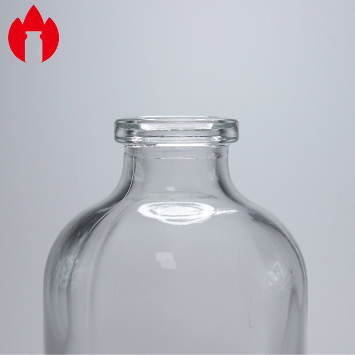 Empty 50ml Clear Type II or III Pharmaceutical Injection Moulded Glass Bottle Vial