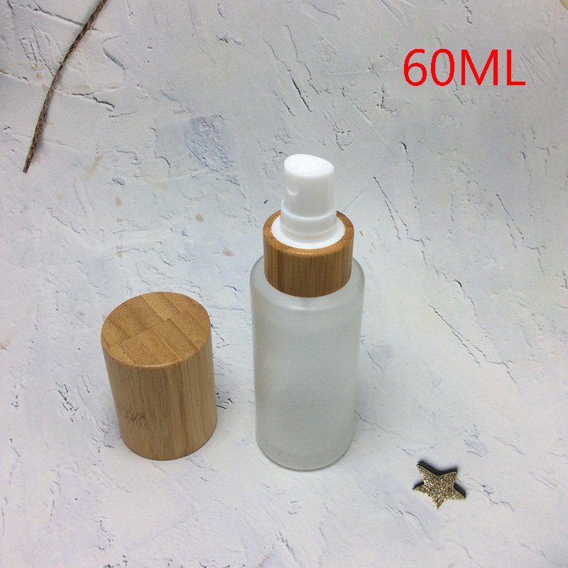 20/30/40/50/60/80 Ml Atomizer Glass Perfume Bottle Empty Refillable Bottle Fragrance Spray Bottle with Bamboo Cap Cosmetic OEM