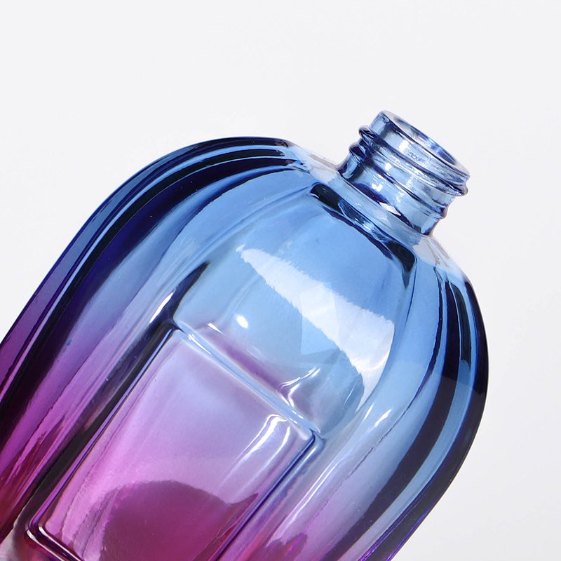 Multilateral Round 50ml Glass Perfume Bottle Gradually Colorful Perfume Spray Bottle with Lid and Nozzle