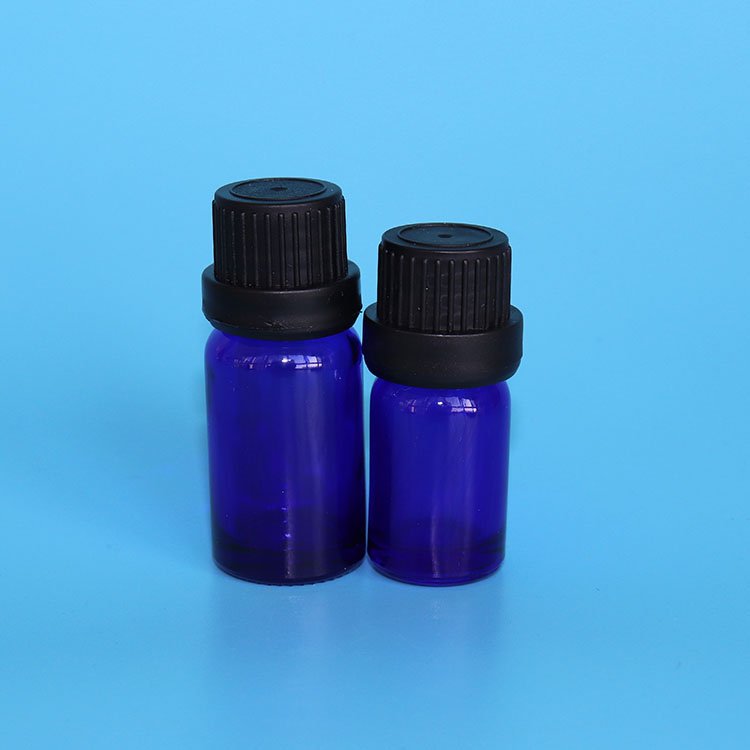 10ml YB blue essential oil glass bottle with cap cobalt blue euro glass essential oil bottle with tamper evident lid