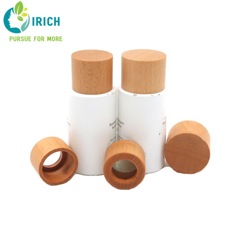 High Quality Custom Cosmetic Packaging Wood Cosmetic Glass Bottle Perfume Cap