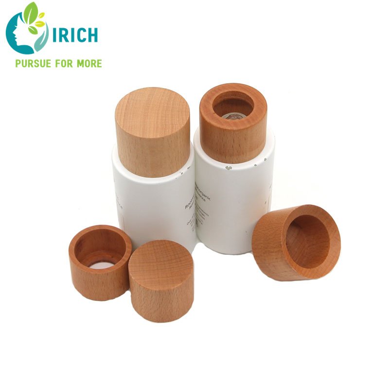 High Quality Custom Cosmetic Packaging Wood Cosmetic Glass Bottle Perfume Cap