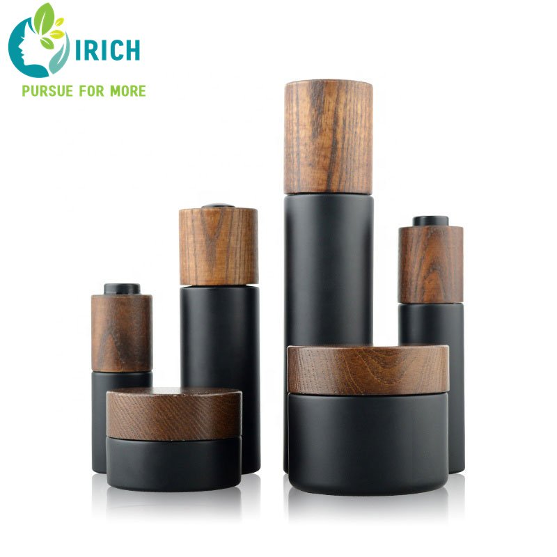 High Quality Custom Cosmetic Packaging Wood Cosmetic Glass Bottle Perfume Cap