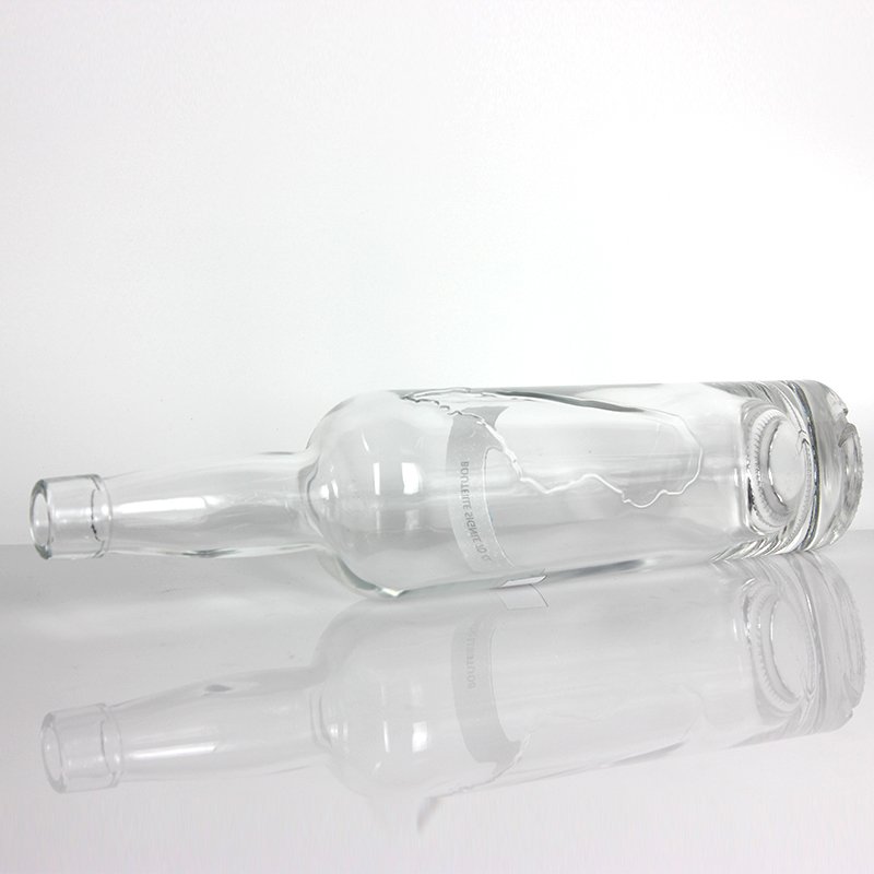 Custom Brandy Gin Rum Vodka Tequila Liquor Glass Bottle Super Flint Empty Bottle with Cork Stopper