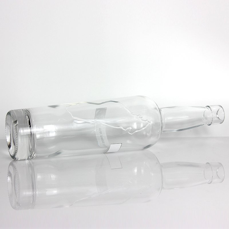 Custom Brandy Gin Rum Vodka Tequila Liquor Glass Bottle Super Flint Empty Bottle with Cork Stopper