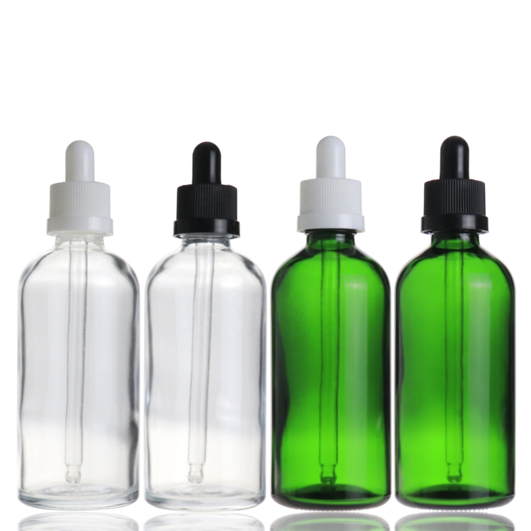 1OZ 2OZ Cosmetic glossy black glass measurement dropper bottle Empty 30ML Essential Oil Bottle With Glass Pipette