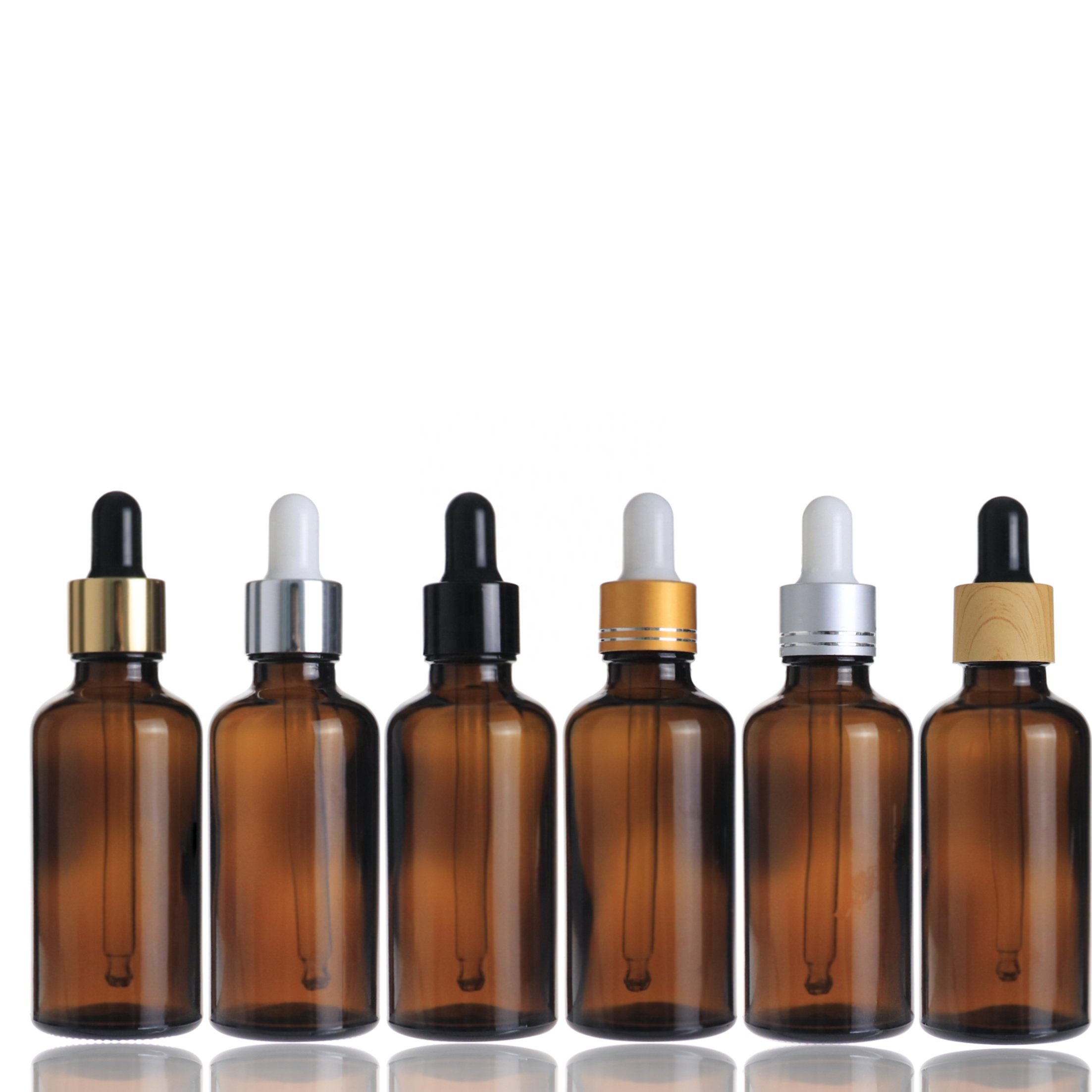 1OZ 2OZ Cosmetic glossy black glass measurement dropper bottle Empty 30ML Essential Oil Bottle With Glass Pipette