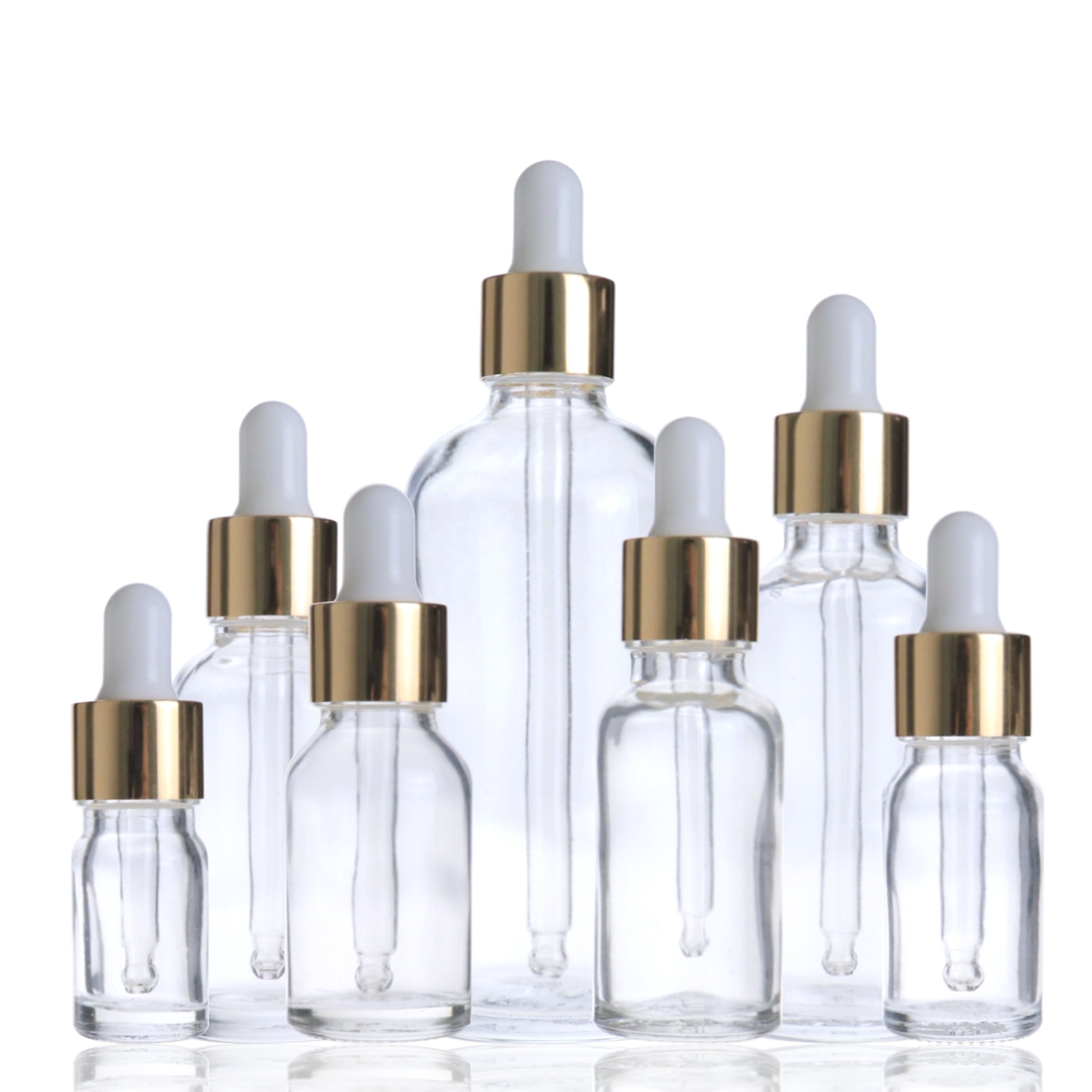 1OZ 2OZ Cosmetic glossy black glass measurement dropper bottle Empty 30ML Essential Oil Bottle With Glass Pipette