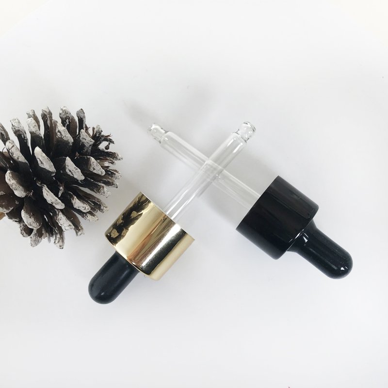 Frosted Gradient Green Bottle Collar Dropper Essencial Oil Bottle Cosmetic Glass Bottle Perfume Packaging Conic 30ml with Gold