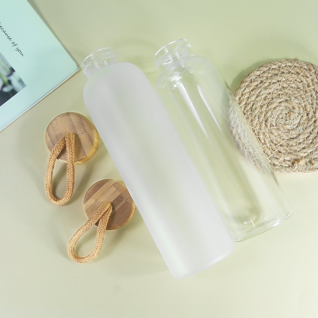 New Style 500ml Sublimation Glass Cup With Bamboo Lid And Tea Tumbler Water Bottle With Strainer