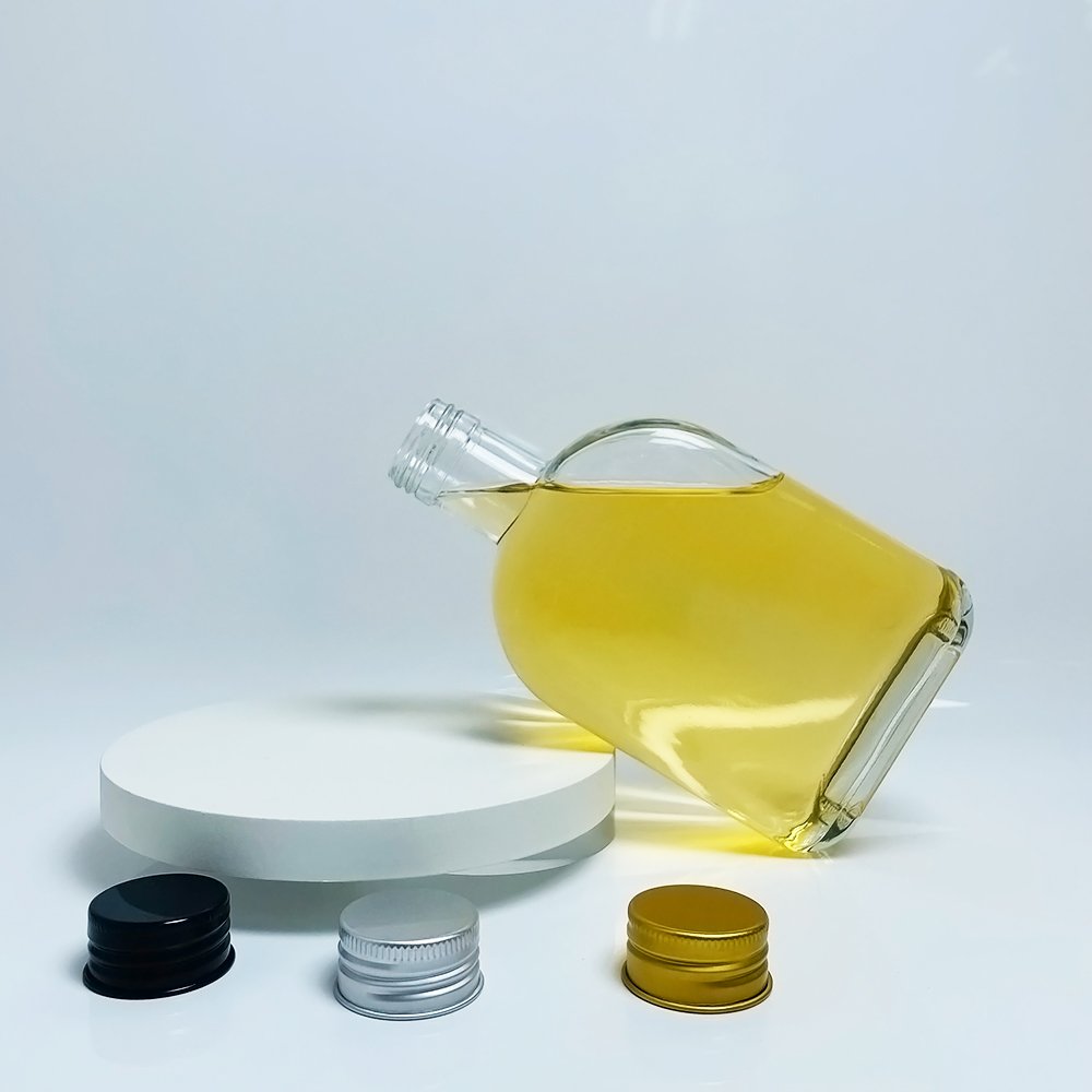 300ml clear french round beverage glass bottle cold pressed juice bottles with airtight screw cap